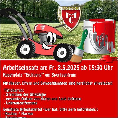 Erst Pinseln dann Spachteln - Arbeitseinsatz auf dem Eichberg