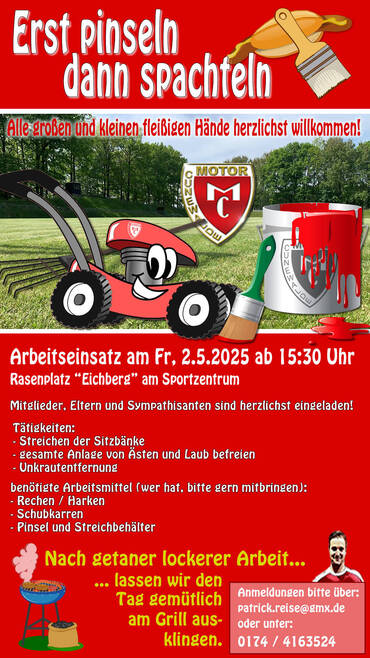 Erst Pinseln dann Spachteln - Arbeitseinsatz auf dem Eichberg - Bild 1